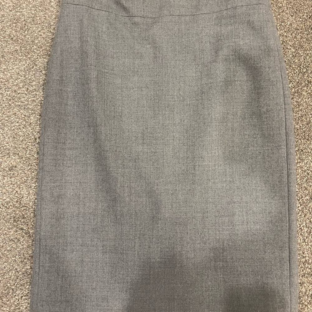J. Crew Gray Knee-Length Pencil Skirt Work Wool